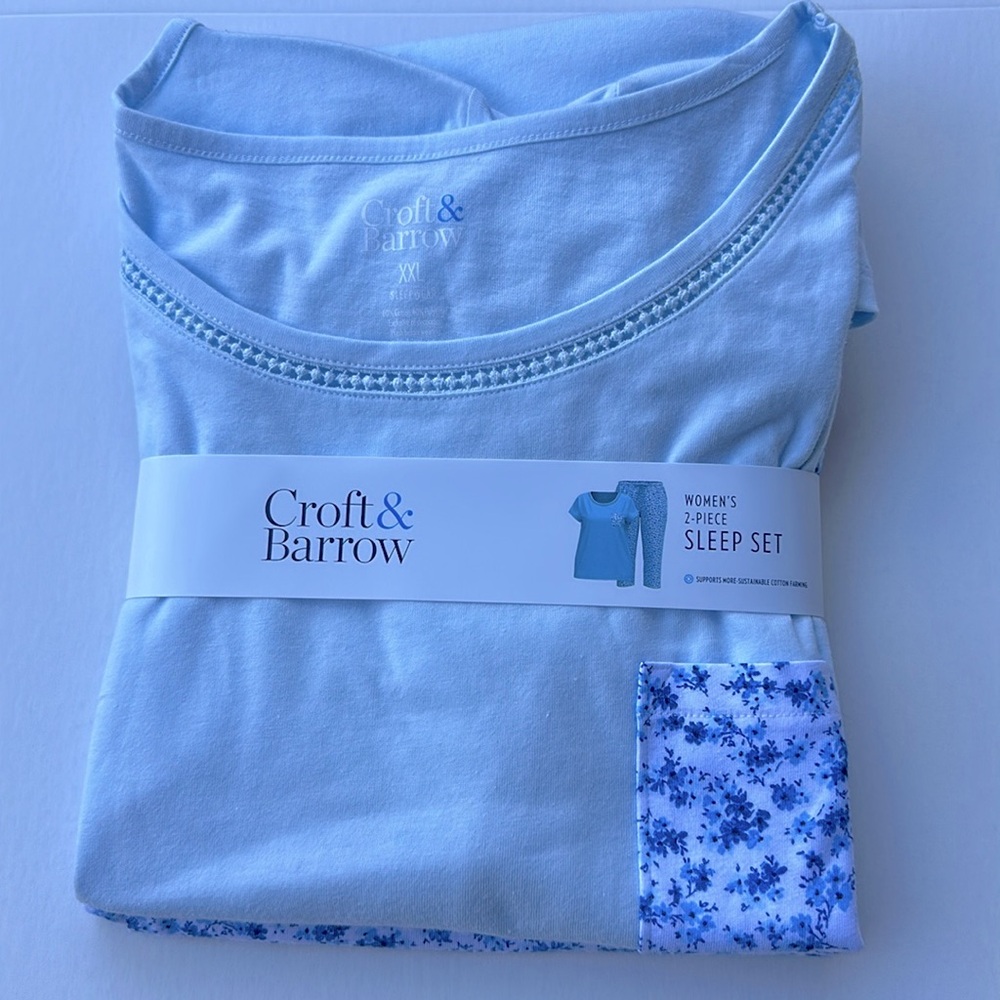 Croft & Barrow Blue Floral Pajama Set